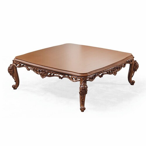 Casa Padrino Luxus Barock Massivholz Couchtisch Braun 132 cm - Barock M�bel