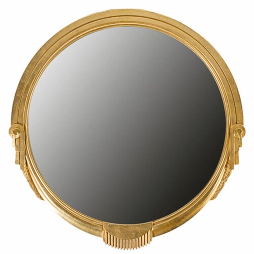 Casa Padrino Luxus Barock Massivholz Spiegel Gold 81 x H. 82 cm - Made in Italy