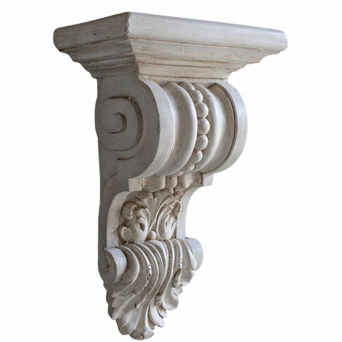 Casa Padrino Luxus Barock Wandkonsole Antik Wei� H. 50 cm - Made in Italy