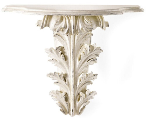Casa Padrino Luxus Barock Massivholz Wandkonsole Antik Cremewei� - Italienische Barockstil Wanddeko Konsole - Barock Wanddeko - Barock M�bel - Luxus Qualit�t - Made in Italy