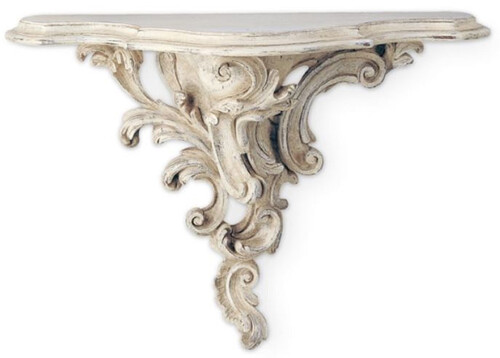 Casa Padrino Luxus Barock Massivholz Wandkonsole Antik Creme - Prunkvolle Barockstil Wanddeko Konsole - Barock Wanddeko - Barock M�bel - Luxus Qualit�t - Made in Italy