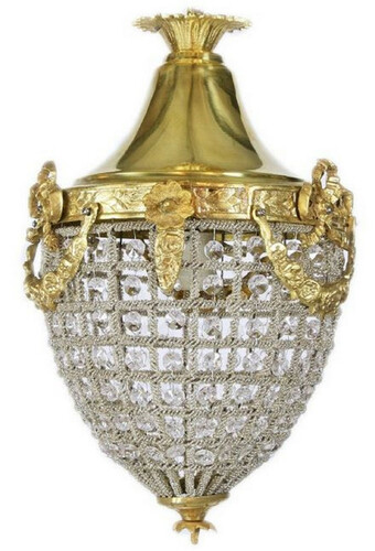 Casa Padrino Barock Kristall H�ngeleuchte Gold  25 x H. 35 cm - Runde H�ngeleuchte im Barockstil - Barock Leuchten - Edel & Prunkvoll