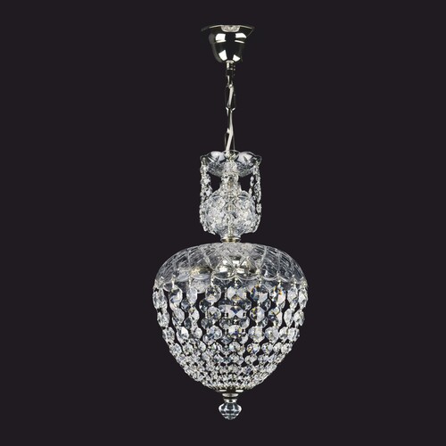 Casa Padrino Luxus Barock Kristall LED Hngeleuchte Silber  25 x H. 41 cm - Barock Leuchten