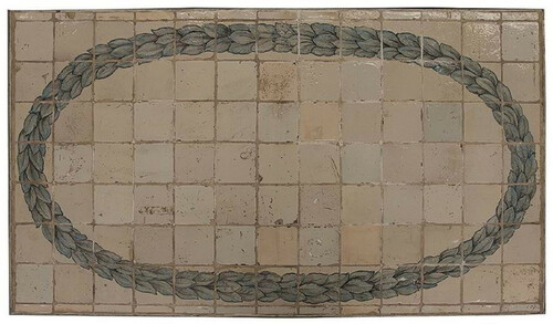 Casa Padrino Luxus Barock Mosaik Fliesen Tischplatte Beige / Mehrfarbig / Gr�n - Verschiedene Gr��en - Handgefertigte & Handbemalte Naturstein Esstisch Tischplatte - Barock M�bel