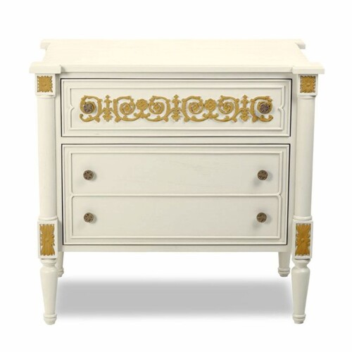 Casa Padrino Luxus Barock Nachtkommode Elfenbein / Gold - Barockstil Schlafzimmer M�bel