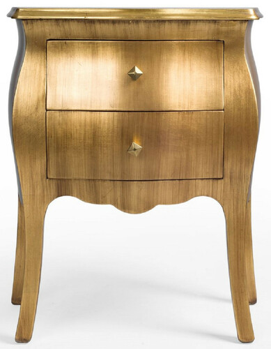 Casa Padrino Luxus Barock Nachtkommode mit 2 Schubladen Gold - Handgefertigter Barock Nachttisch - Barock Schlafzimmer M�bel - Luxus M�bel in Barockstil - Barock M�bel - Barock Einrichtung