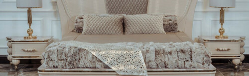 Casa Padrino Luxus Art Deco Nachttisch Set Grau / Wei� / Gold 75 x 50 x H. 48 cm - Prunkvolle Massivholz Nachtkommoden - Art Deco Schlafzimmer & Hotel M�bel - Luxus Kollektion