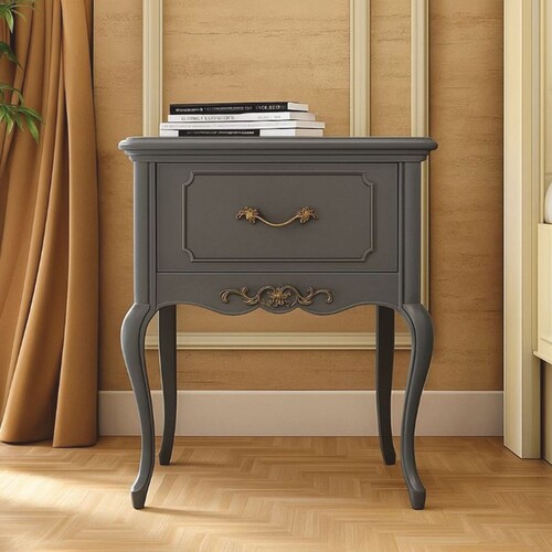 Casa Padrino Luxus Barock Nachttisch mit Schublade Grau H. 60 cm - Barock M�bel