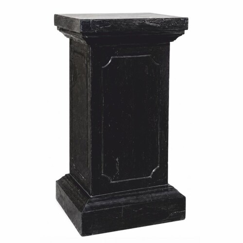 Casa Padrino Barock Garten Deko Marmor S�ule Schwarz H. 80 cm - Garten & Terrassen Deko Accessoires
