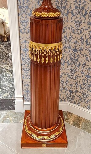 Casa Padrino Luxus Barock S�ule Braun / Gold H. 120 cm - Barock M�bel - Made in Italy