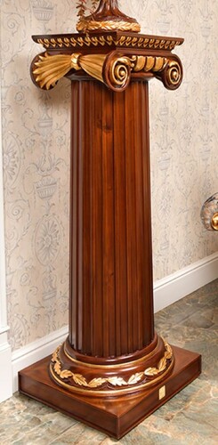 Casa Padrino Luxus Barock S�ule Dunkelbraun / Gold H. 120 cm - Barock M�bel - Made in Italy