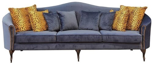 Casa Padrino Luxus Barock Samt Sofa Schwarz 280 cm - Barock Wohnzimmer M�bel