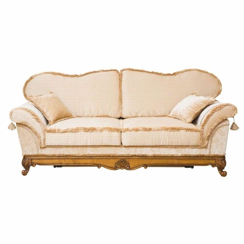 Casa Padrino Luxus Barock Sofa Creme / Braun 210 cm - Barock Wohnzimmer M�bel