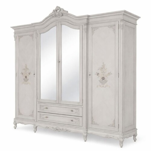 Casa Padrino Luxus Barock Schlafzimmer Schrank Hellgrau 260 cm - Barock Schlafzimmer M�bel