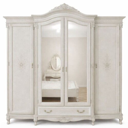 Casa Padrino Luxus Barock Schlafzimmer Schrank Hellgrau 248,5 cm - Barock Schlafzimmer M�bel