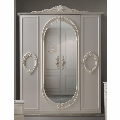 Casa Padrino Luxus Barock Schlafzimmer Schrank Creme 178,6 cm - Barock Schlafzimmer M�bel
