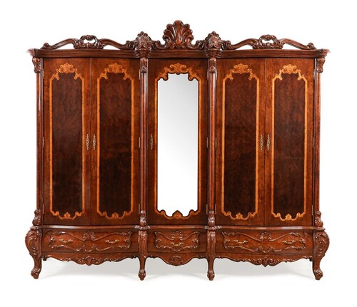 Casa Padrino Luxus Barock Schlafzimmer Schrank mit 5 T�ren Braun 305 cm - Barock M�bel