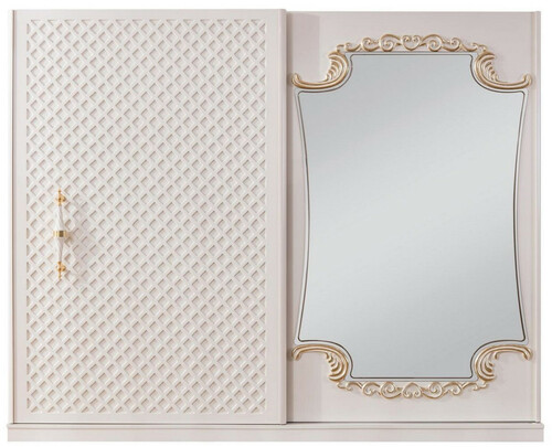 Casa Padrino Luxus Barock Schlafzimmerschrank Wei� / Gold - Massivholz Kleiderschrank mit 2 Schiebet�ren - Barock Schlafzimmer M�bel - Edel & Prunkvoll