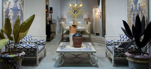 Casa Padrino Luxus Barock Schmiedeeisen M�bel Set Wei� / Blau / Gold - 2 Luxus Sessel & 1 Luxus Couchtisch - Wohnzimmer M�bel - Garten M�bel - Hotel M�bel - Luxus Barock M�bel