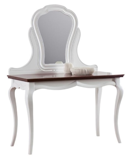 Casa Padrino Luxus Art Deco Schminktisch Wei� / Dunkelbraun 118 x 56,2 x H. 157,5 cm - Edle Schminkkonsole