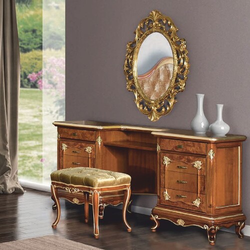 Casa Padrino Luxus Barock Schminkkommoden Set Braun / Gold - Barock M�bel - Made in Italy