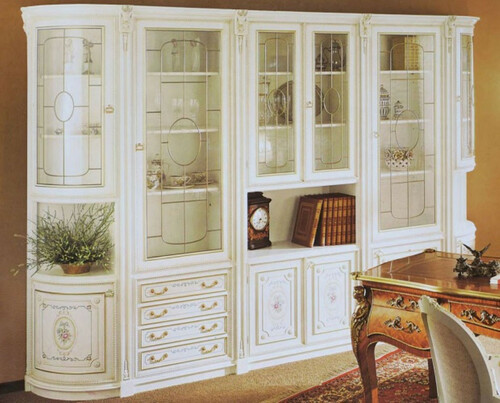 Casa Padrino Luxus Barock Schrank Wei� / Mehrfarbig / Gold - Wohnzimmerschrank im Barockstil - Barock Wohnzimmer M�bel - Luxus Qualit�t - Made in Italy