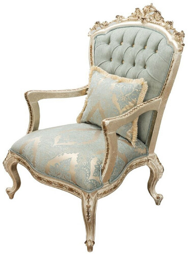 Casa Padrino Luxus Barock Sessel Gr�n / Antik Gold - Prunkvoller Wohnzimmer Sessel mit elegantem Muster - Barock Wohnzimmer M�bel