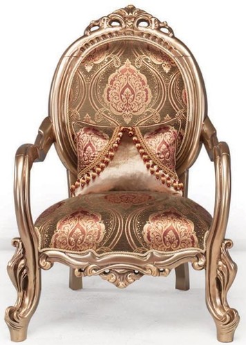 Casa Padrino Luxus Barock Sessel Bronze / Braun / Bordeauxrot 82 x 72 x H. 115 cm - Wohnzimmer M�bel - Barockm�bel