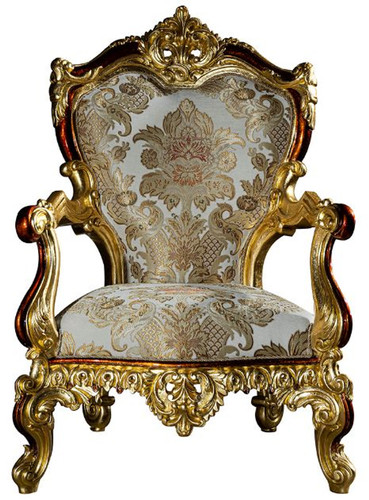 Casa Padrino Luxus Barock Sessel Grau / Rot / Gold 82 x 78 x H. 123 cm - Prunkvoller Massivholz Wohnzimmer Sessel mit elegantem Muster - Barock M�bel