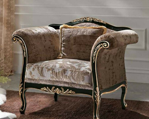 Casa Padrino Luxus Barock Sessel Braun / Grau / Schwarz / Gold - Barockstil Wohnzimmer Sessel mit elegantem Muster - Barock M�bel - Barock Wohnzimmer & Hotel M�bel - Luxus Qualit�t - Made in Italy