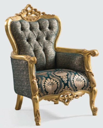 Casa Padrino Luxus Barock Sessel Gr�n / Gold 85 x 80 x H. 125 cm - Handgefertigter Wohnzimmer Sessel mit elegantem Muster - Barock Wohnzimmer M�bel - Edel & Prunkvoll