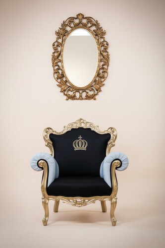 Casa Padrino Luxus Barock Sessel Pomp��s von Harald Gl��ckler Schwarz / Wei� / Gold - 95 x 80 x 105 cm