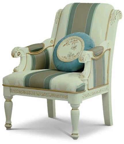 Casa Padrino Luxus Barock Sessel Creme / Wei� / Gold - Barock M�bel - Made in Italy