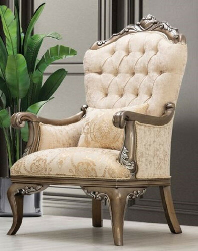 Casa Padrino Luxus Barock Sessel Beige / Gold / Braun / Silber - Wohnzimmer Sessel im Barockstil - Barock Wohnzimmer M�bel - Edel & Prunkvoll