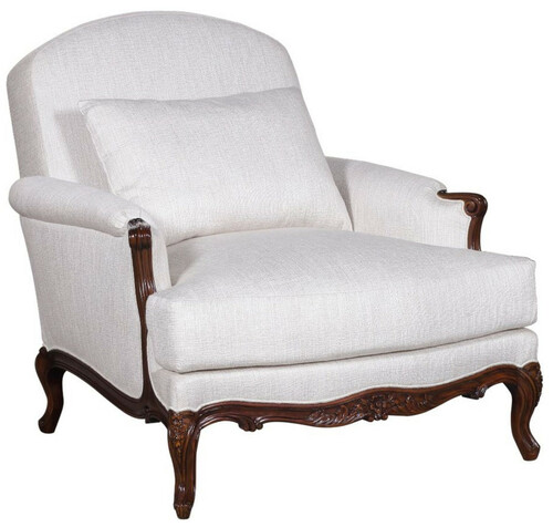 Casa Padrino Luxus Barock Sessel Wei� / Dunkelbraun - Wohnzimmer Sessel im Barockstil - Barock Wohnzimmer M�bel - Edel & Prunkvoll