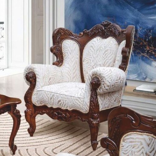 Casa Padrino Luxus Barock Sessel Wei� / Dunkelbraun - Barock Wohnzimmer M�bel