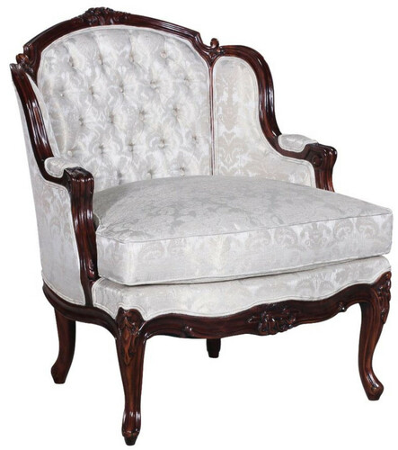 Casa Padrino Luxus Barock Sessel mit elegantem Muster Silber / Dunkelbraun - Wohnzimmer Sessel im Barockstil - Barock Wohnzimmer M�bel - Edel & Prunkvoll