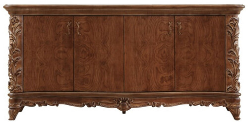 Casa Padrino Luxus Barock Sideboard Braun - Handgefertigter Massivholz Schrank mit 4 T�ren - Prunkvolle Barock M�bel
