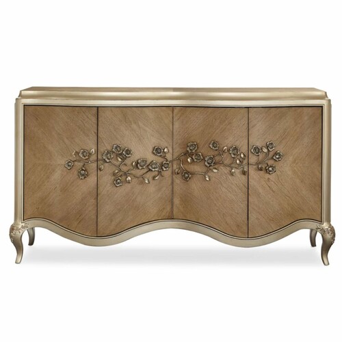 Casa Padrino Luxus Barock Sideboard Braun / Champagner-Gold 183 cm - Barock M�bel