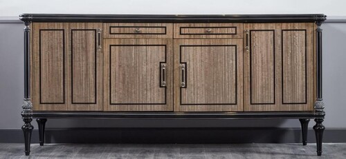 Casa Padrino Luxus Barock Sideboard Braun / Schwarz 228 cm - Barock M�bel