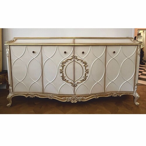 Casa Padrino Luxus Barock Sideboard Wei� / Antik Gold 254 cm - Barock M�bel
