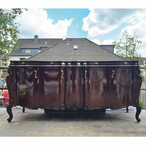 Casa Padrino Luxus Barock Sideboard mit 4 Tren Dunkelbraun 240 cm - Barock Mbel