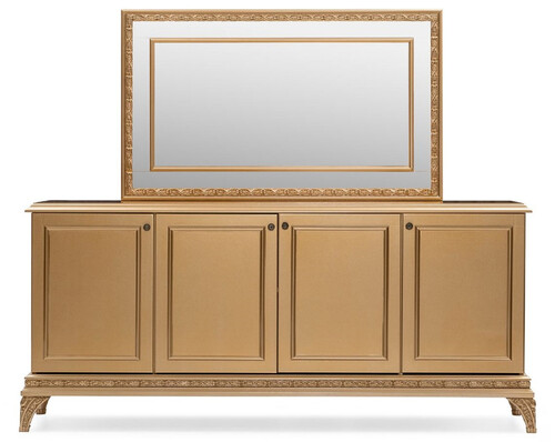 Casa Padrino Luxus Barock Sideboard mit Spiegel Gold - Luxus M�bel M�bel im Barockstil - Barock M�bel - Barock Einrichtung - Edel & Prunkvoll