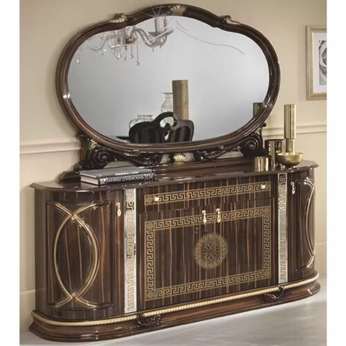Casa Padrino Luxus Barock Sideboard mit Spiegel Braun / Gold - Made in Italy
