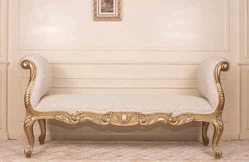Casa Padrino Luxus Barock Sitzbank Wei� / Gold 175 cm - Barock M�bel - Made in Italy