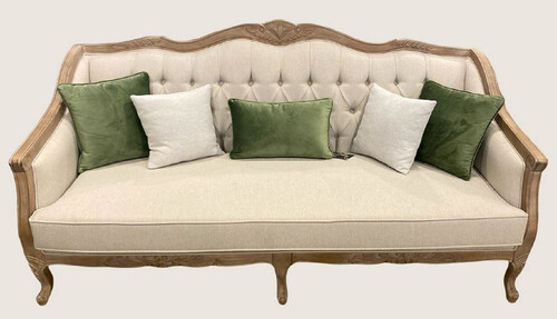 Casa Padrino Luxus Barock Sofa Creme / Naturfarben - Handgefertigtes Wohnzimmer Sofa - Luxus Wohnzimmer M�bel im Barockstil - Barock Interior - Edel & Prunkvoll