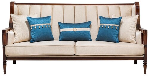 Casa Padrino Luxus Barock Sofa Beige / Dunkelbraun 230 cm