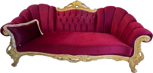 Casa Padrino Luxus Barock Sofa Bordeaux Rot / Gold mit Glitzersteinen - Barock M�bel