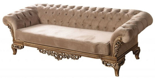 Casa Padrino Luxus Barock Chesterfield Sofa Braun - Prunkvolles Wohnzimmer Sofa im Barockstil - Barock Wohnzimmer M�bel - Edel & Prunkvoll