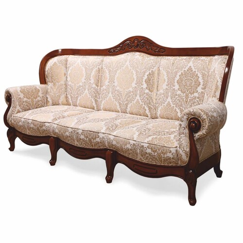 Casa Padrino Luxus Barock Sofa Wei� / Gold / Dunkelbraun 240 cm - Barockstil Wohnzimmer M�bel